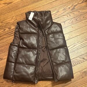 NWT GAP Women's Brown Leather Vest